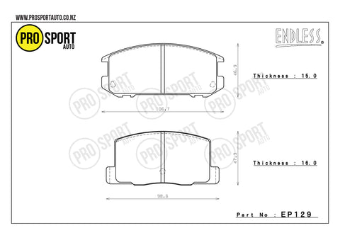 ENDLESS EP129 Brake Pads