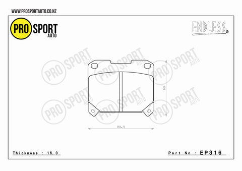 ENDLESS EP316 Brake Pads