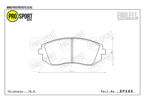 ENDLESS EP386 Brake Pads