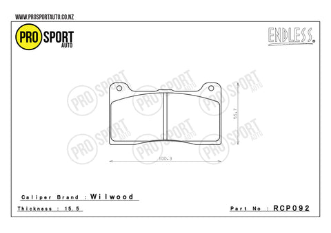 ENDLESS RCP092 Brake Pads