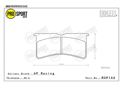 ENDLESS RCP142 Brake Pads