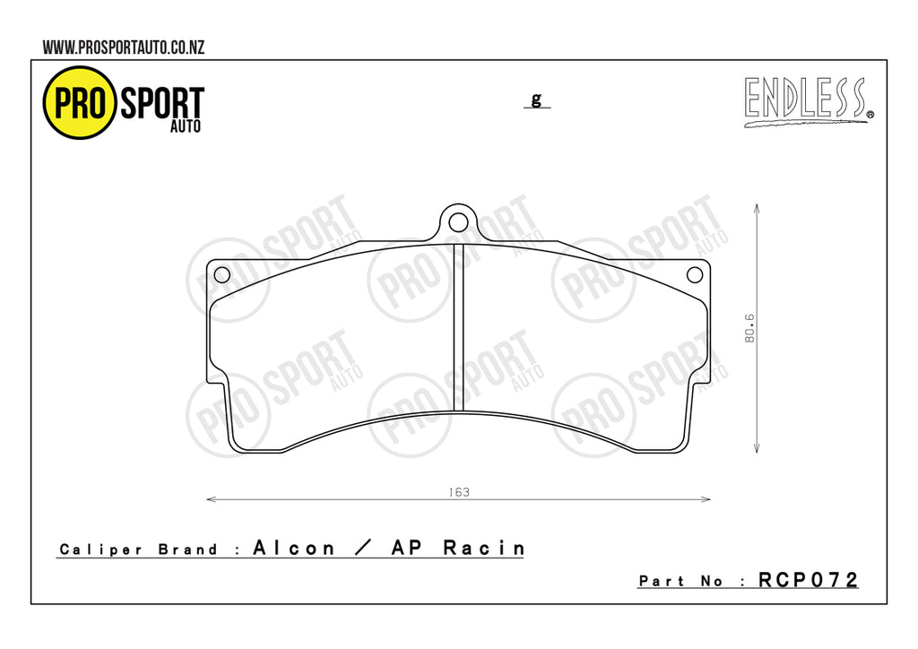 Endless Pad Rcp208 ENDLESS RCP072 Brake Pads – ProsportAutoNZ