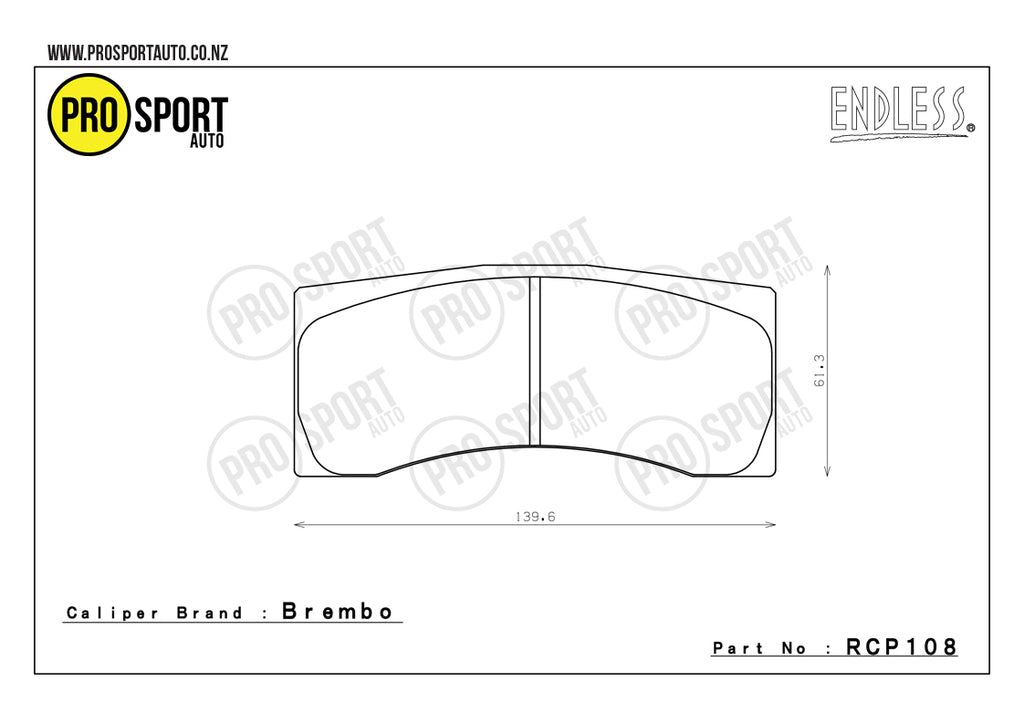 Endless Pad Rcp208 ENDLESS RCP108 Brake Pads – ProsportAutoNZ
