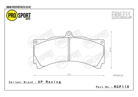 ENDLESS RCP116 Brake Pads